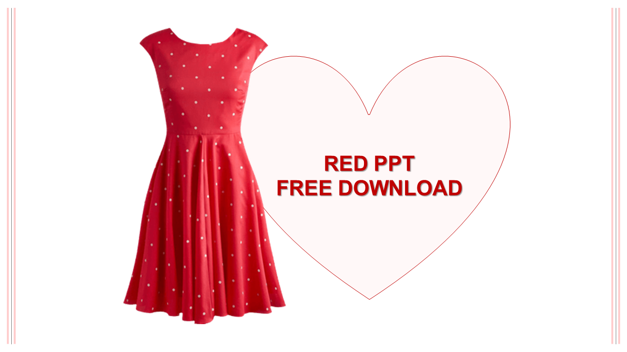 Cute Dress Model Of Red PPT Template Free Download